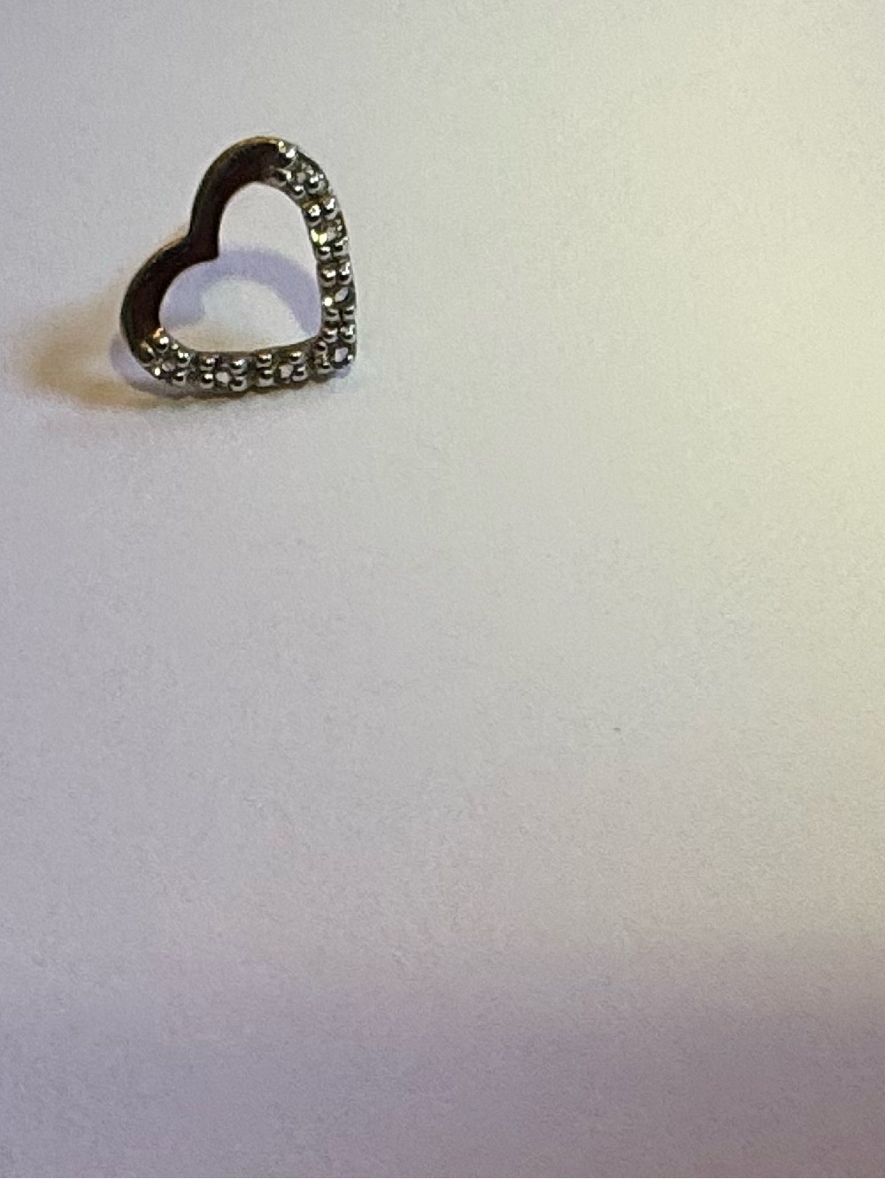 Single 10K Gold Diamond Heart Earring Open Heart Fine Jewelry